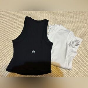 ALO Yoga White Perforated Activewear